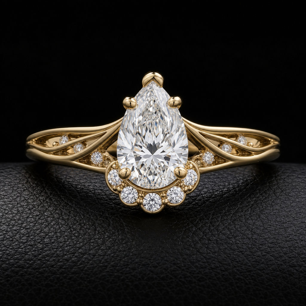 Lyra — Pear Hidden Halo Meteor Band — approved design render